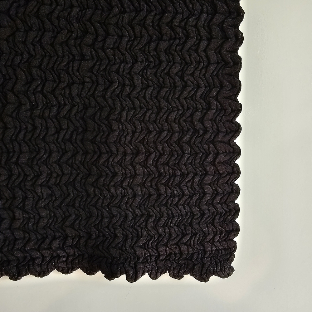 Josephine Chaus Woman Black Crinkle Pleated Sleeveless Top 1X - Picture 3 of 8